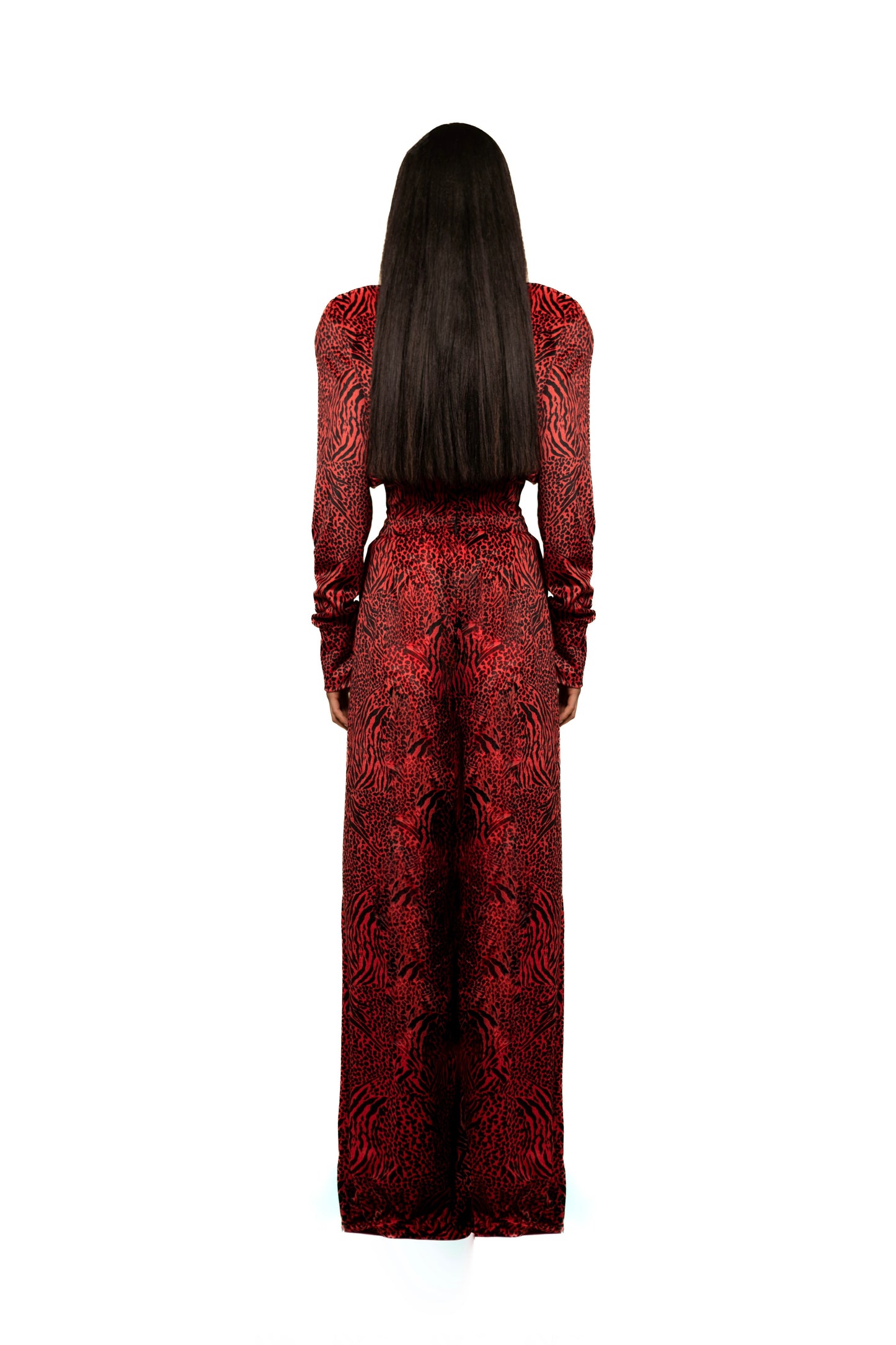 OVERSIZED HIGH-WAISTED VELVET PANTS