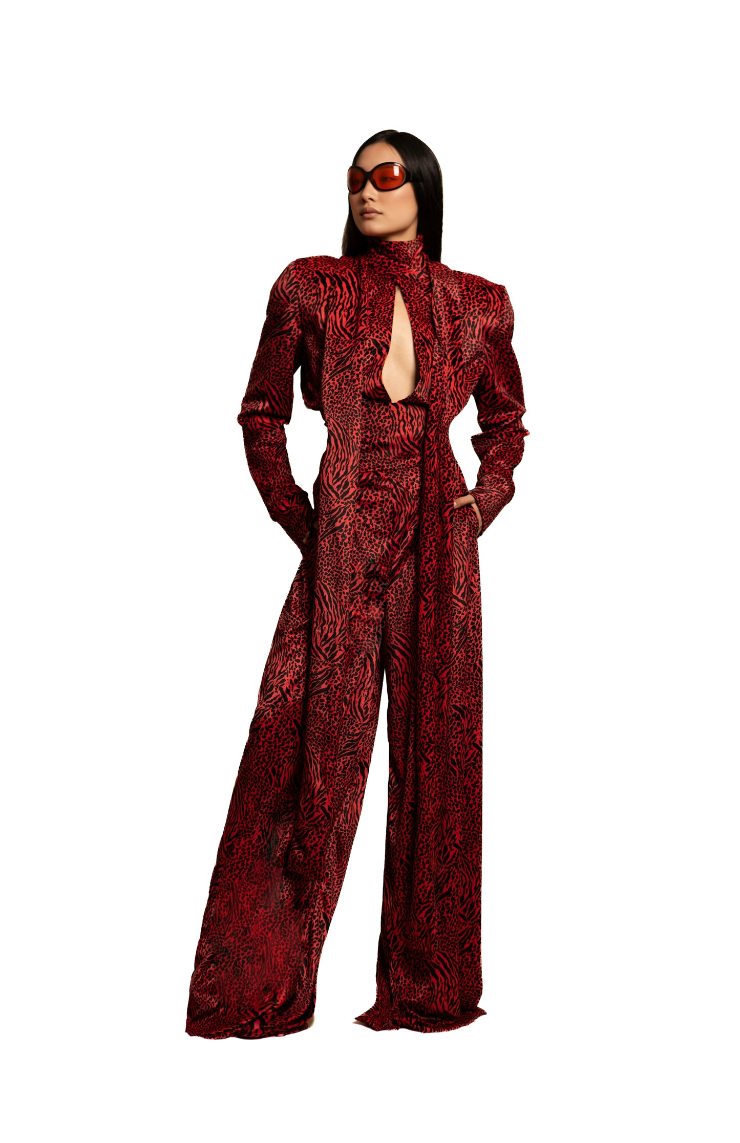 OVERSIZED HIGH-WAISTED VELVET PANTS