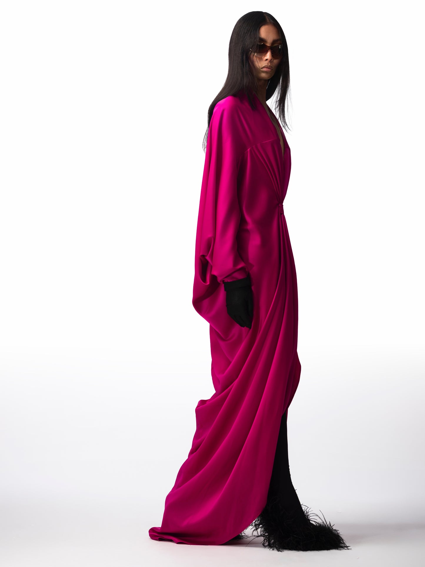 DRAPED COCOON DRESS