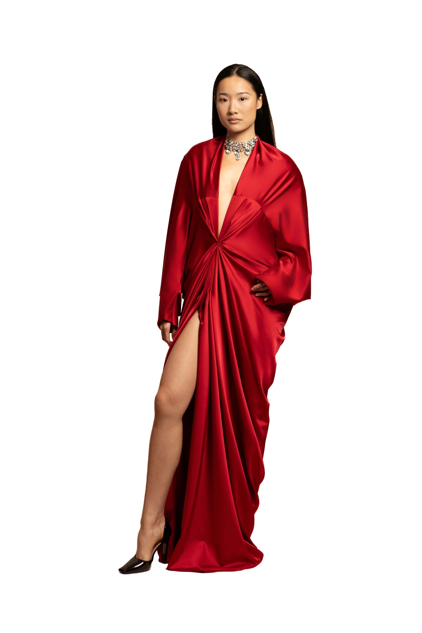 DRAPED COCOON DRESS