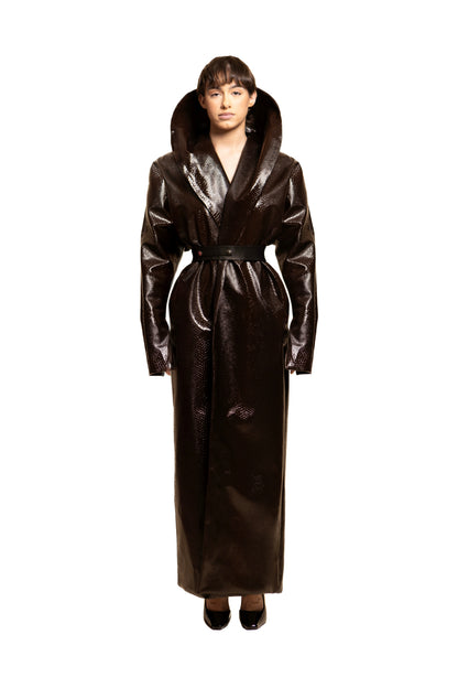 CROC EMBOSSED LONG COAT