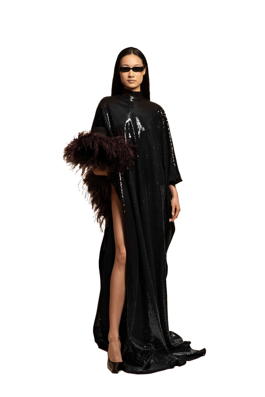 LIQUID SEQUIN SLIT CAPE